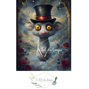 Funny Animal with Hat Decoupage paper. Tissue Paper