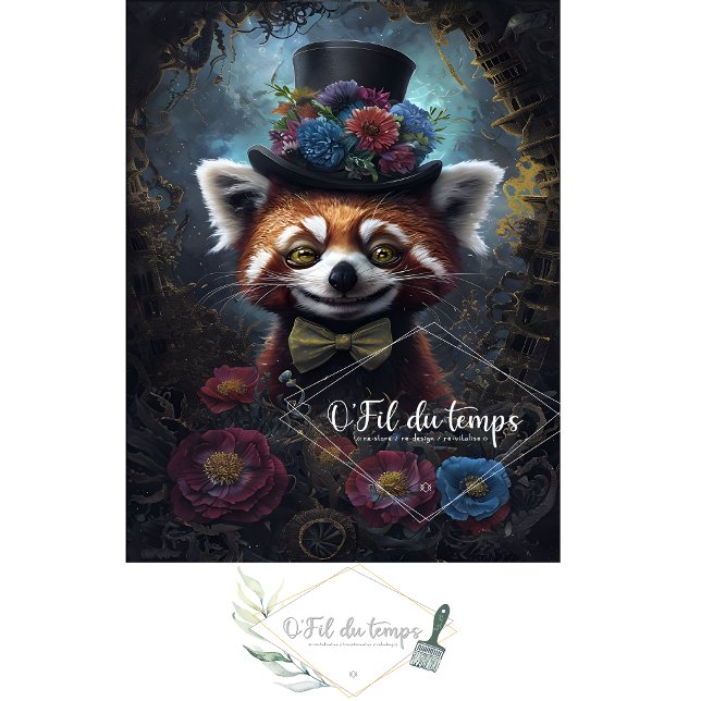 Funny Animal with Hat Decoupage paper.  Tissue Paper (Creator Uploaded)