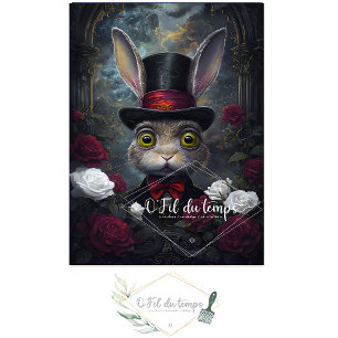 Funny Animal with Hat Decoupage paper. Tissue Paper