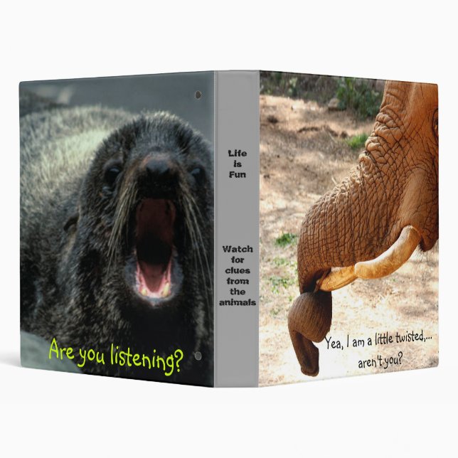 Funny Animals 3 Ring Binder (Background)