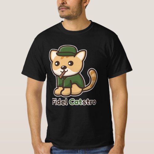 Funny Animals Cat Fidel Castro T_Shirt