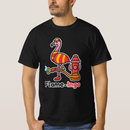 Funny Animals Fire Department Flamingo T_Shirt