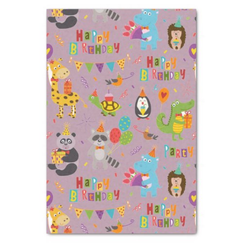 Funny Animals Happy Birthday  Tissue Paper