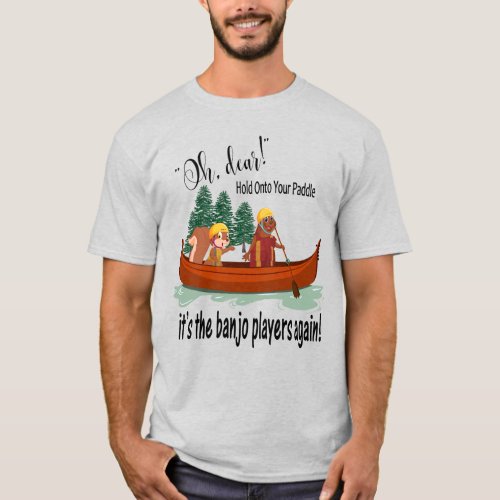 Funny Animals In a Canoe Banjo Players Mens T_Shirt