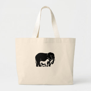 funny animals large tote bag