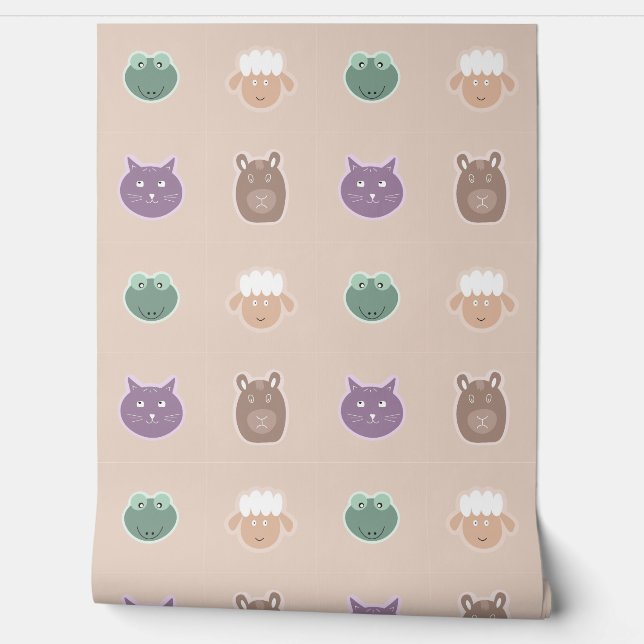 funny animals pattern wallpaper  (Unrolling)