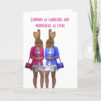 Funny animals womens birthday card