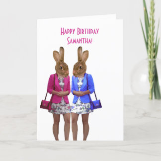 Funny animals women's birthday card