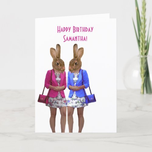 Funny animals womens birthday card