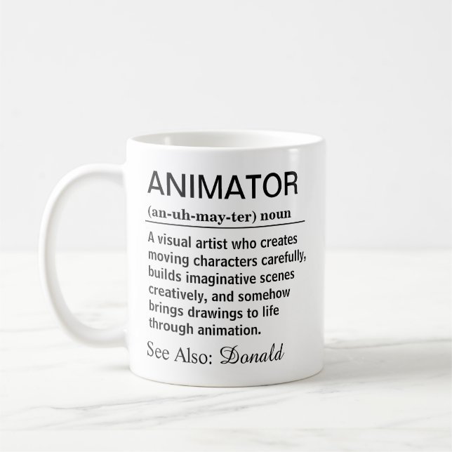 Funny Animator Definition Coffee Mug (Left)