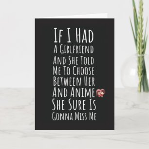 Funny Anime Card For Him Men Teen Boys Humor Otaku