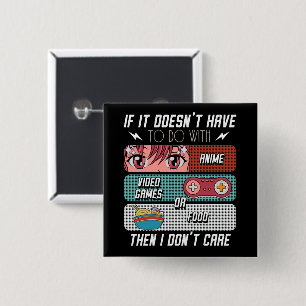 Funny Anime Fans Food And Video Games Lover Gifts Button