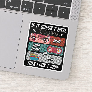 Funny Anime Fans Food And Video Games Lover Gifts Sticker