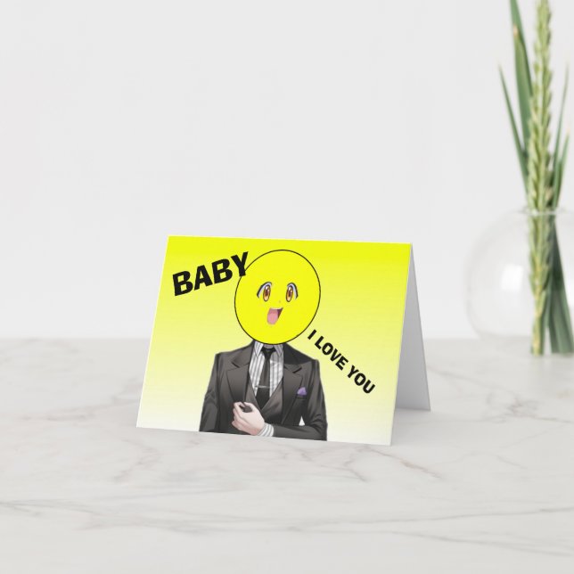 Funny Anime Love Humor  Card (Front)