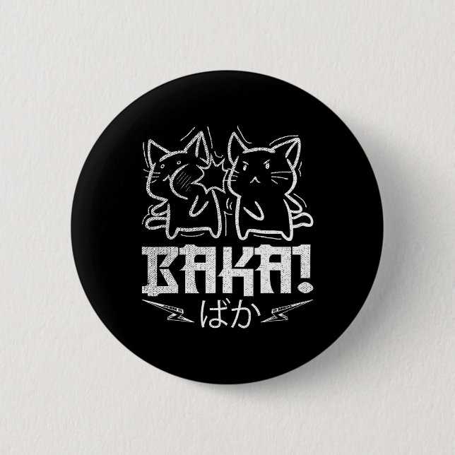 Funny Anime Manga Otaku Baka Rabbit Slap Meme  Button (Front)