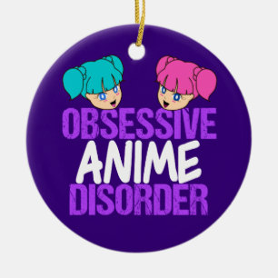 Funny Anime Obsessed Ceramic Ornament