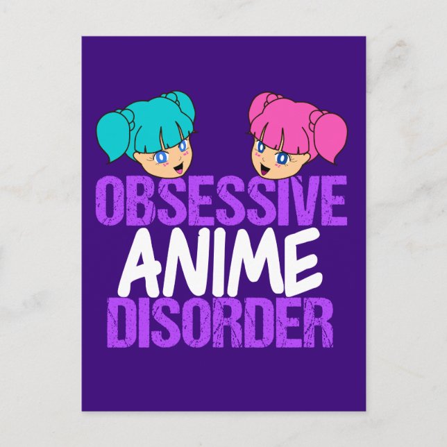 Funny Anime Obsessed Postcard (Front)