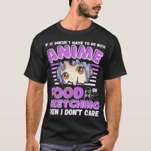Funny Anime sketching drawing food lover anime gir T-Shirt