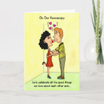Funny Anniversary Card: Celebrate Love Him Or Her  Card at Zazzle