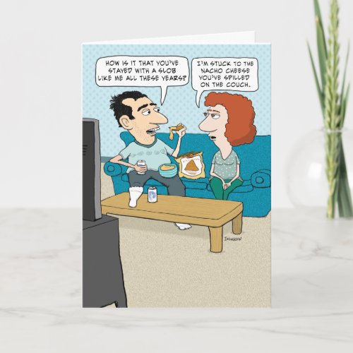 Funny Anniversary Card Sticking Around Card