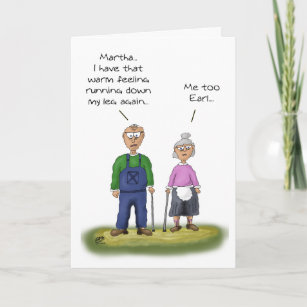 Funny With Old Couple Anniversary Cards | Zazzle