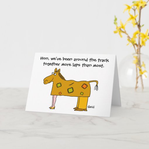 Funny Anniversary Horse Racing Theme Husband Wife Card | Zazzle