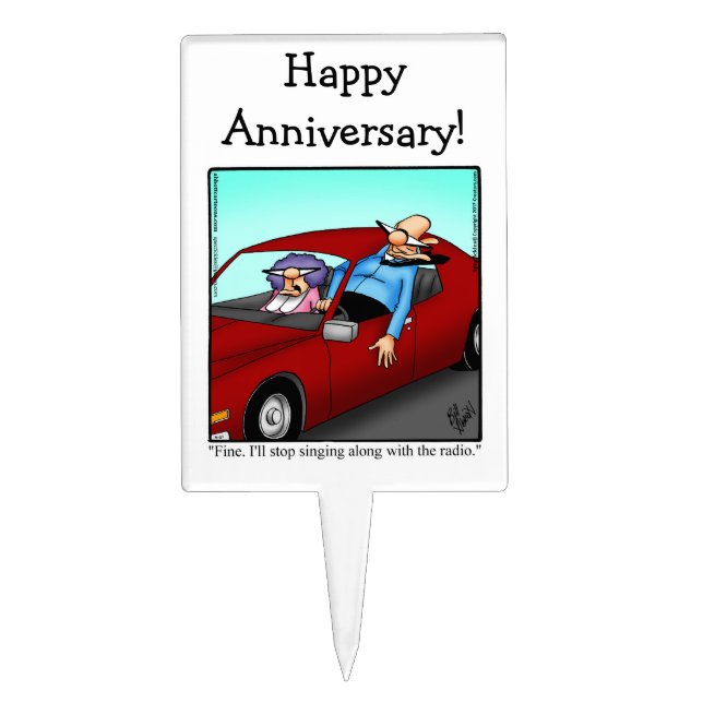Funny Anniversary Humor Cake Topper (Front)