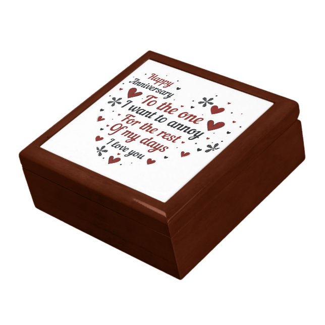 funny Anniversary love poem word art  Gift Box (Side)