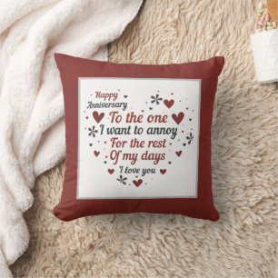 funny Anniversary love word art Throw Pillow