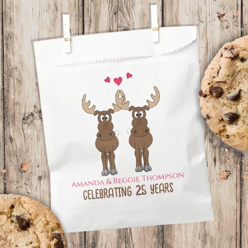 Funny Anniversary Party Whimsical Cute Moose Favor Bag