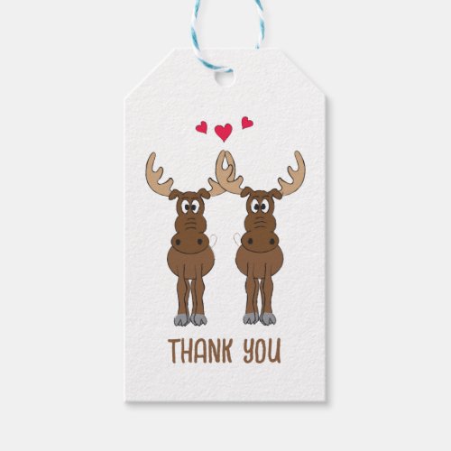 Funny Anniversary Party Whimsical Favor Moose Gift Tags