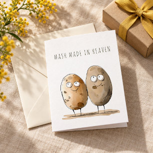 Funny Anniversary Pun Humor Mash Made in Heaven Card