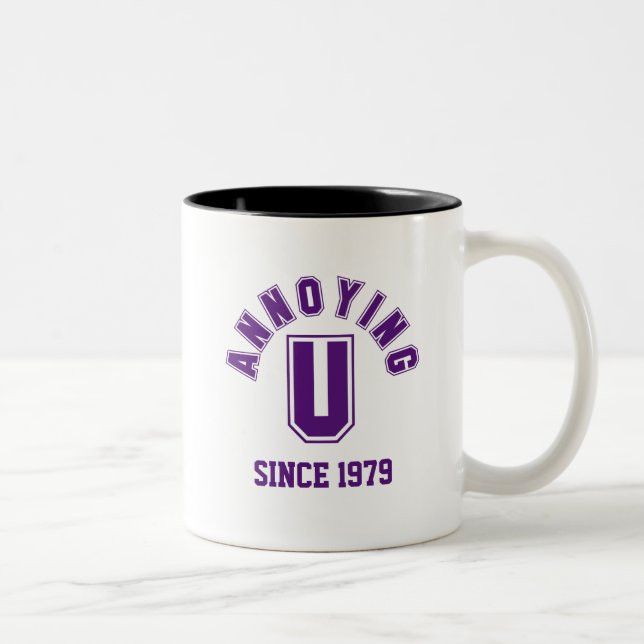 Funny Annoying You Mug, Purple Two-Tone Coffee Mug (Right)