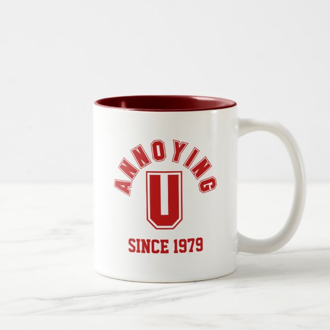 Funny Annoying You Mug, Red Two-Tone Coffee Mug (Right)