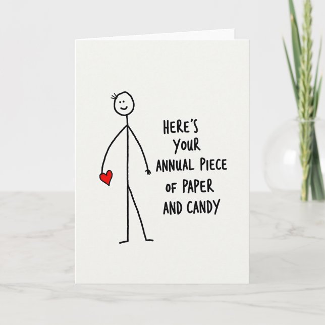 Funny Annual Paper And Candy Card (Front)