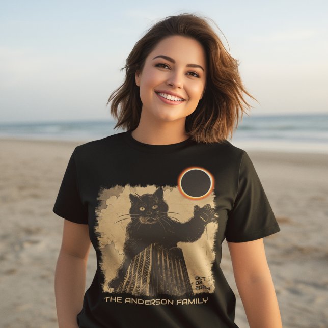 Funny Annular Solar Eclipse Cat October 2 2024 T-Shirt (Creator Uploaded)