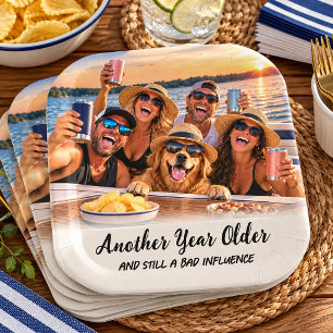 Funny Another Year Older Bad Influence Birthday Paper Plates
