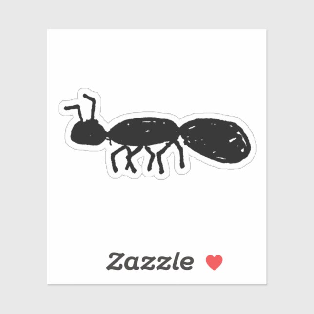 Funny Ant Sticker - Cute Badly Drawn Animal Gift (Sheet)