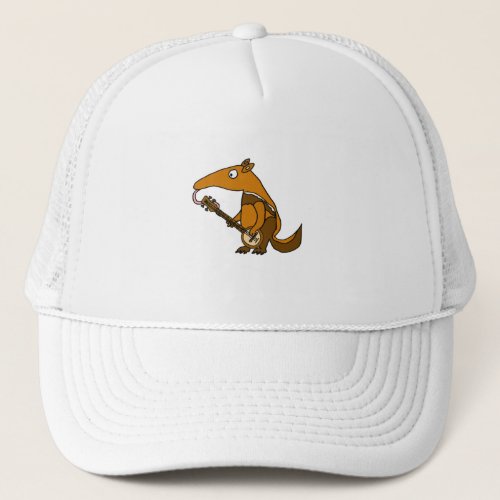 Funny Anteater Playing Banjo Music Trucker Hat