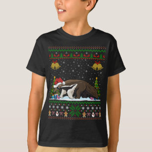 Funny Anteater Xmas Gift Santa Hat Ugly Anteater C T-Shirt