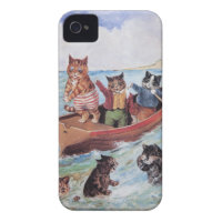 Funny Anthropomorphic Cats Vintage Wain iPhone 4 Cover