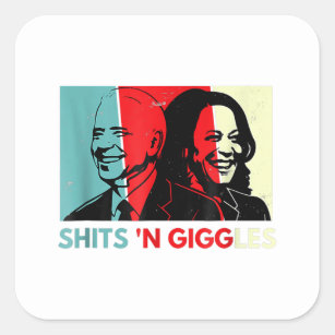 Funny Anti Biden Harris Shits'n Giggles Political  Square Sticker