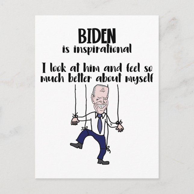 Funny anti Biden Puppet Inspirational Satire Postcard (Front)
