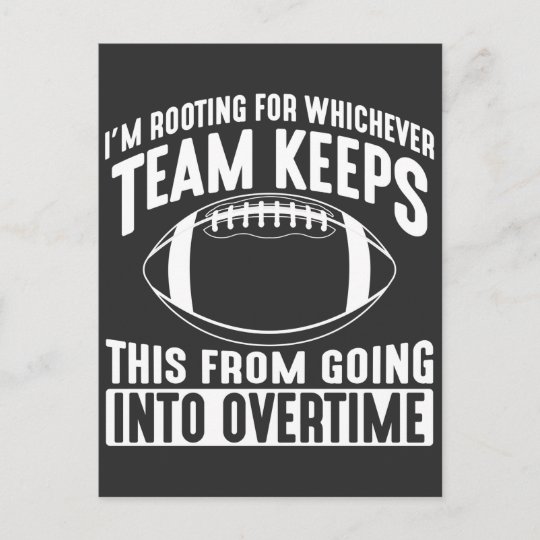 Funny Anti Football Wife Team Overtime Woman Postcard Zazzle pic picture image