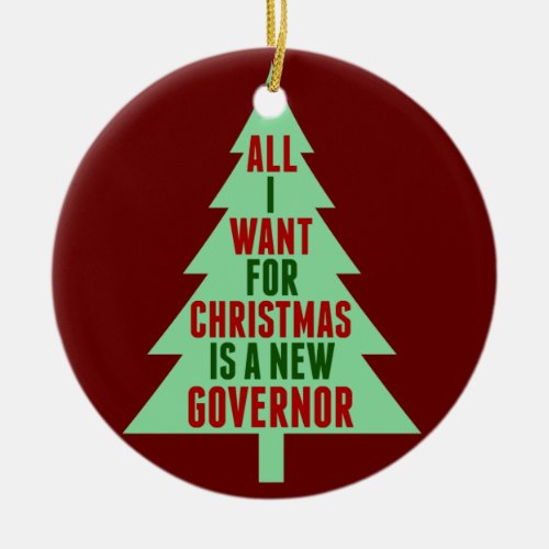 Funny Anti Governor Abbott Christmas Tree Ceramic Ornament