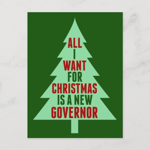Funny Anti Governor Abbott Christmas Tree Holiday Postcard