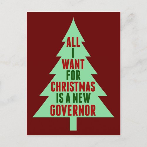 Funny Anti Governor Political Christmas Humor Postcard