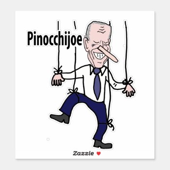Funny Anti Joe Biden Pinocchijoe Pun Political Sticker by Politicalfolley at Zazzle
