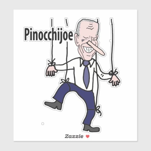 Funny Anti Joe Biden Pinocchijoe Pun Political Sticker