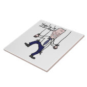Funny Anti Joe Biden Puppet Political Cartoon Ceramic Tile (Side)